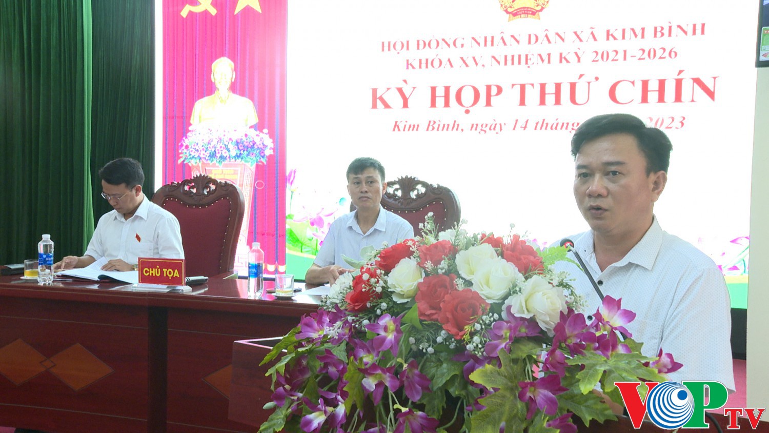 HĐND xã Kim Bình khóa XV, nhiệm kỳ 2021-2026 tổ chức kỳ họp thứ 9.