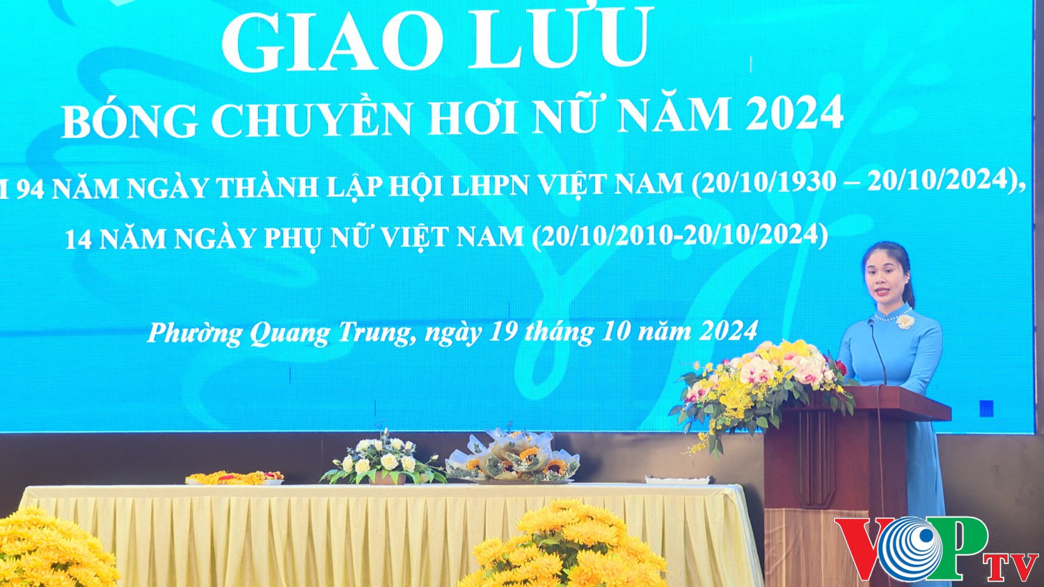 Hội LHPN phường Quang Trung tổ chức giao lưu giải bóng chuyền hơi nữ  kỷ niệm 94 năm Ngày thành lập Hội LHPN Việt Nam và 14 năm Ngày phụ nữ Việt Nam