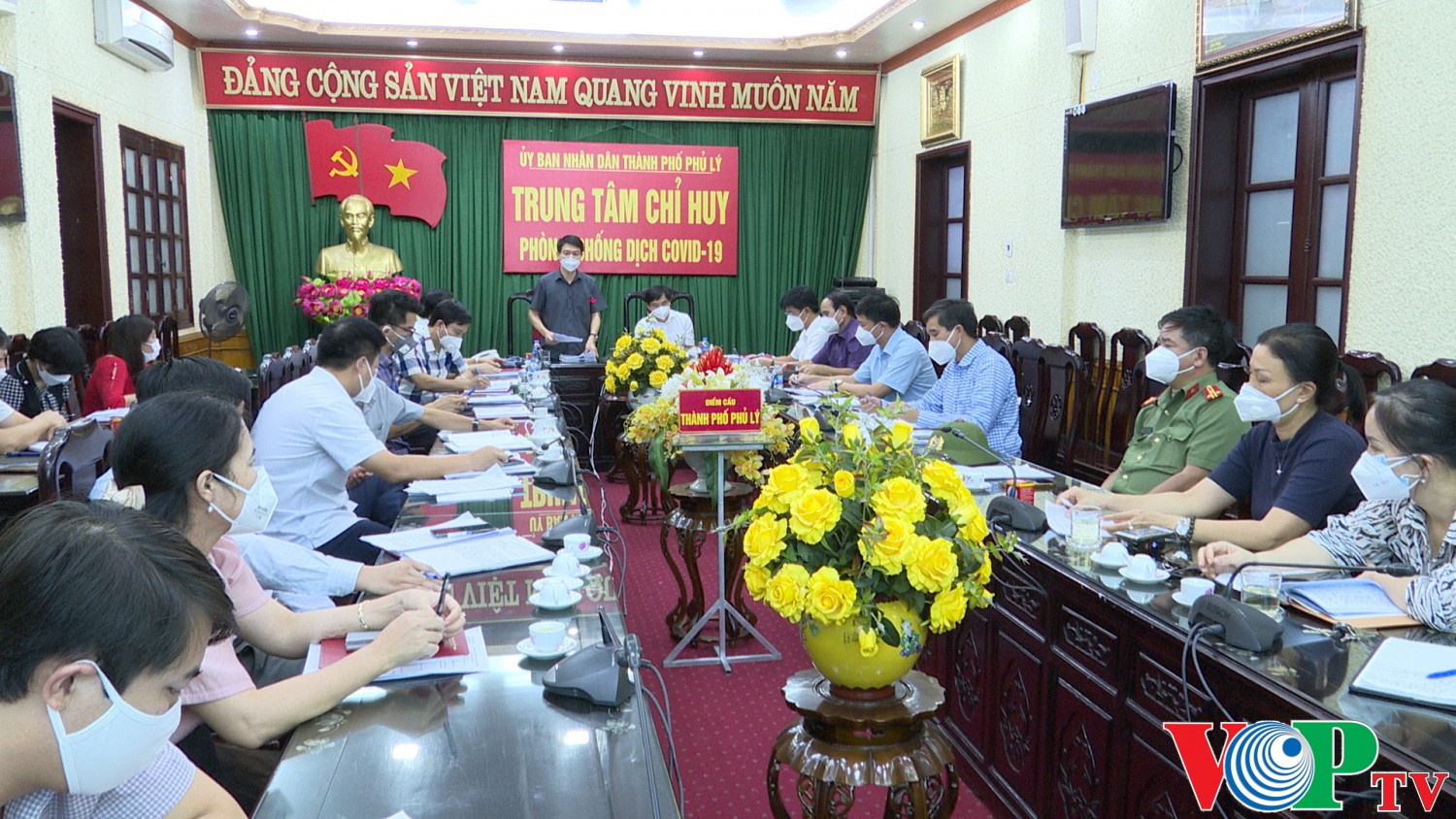 Ban chỉ đạo phòng, chống dịch Covid-19 thành phố Phủ Lý họp bàn các biện pháp phòng chống dịch bệnh Covid-19